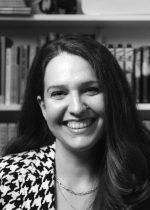 Black and white portrait of literary agent Lucy Carson