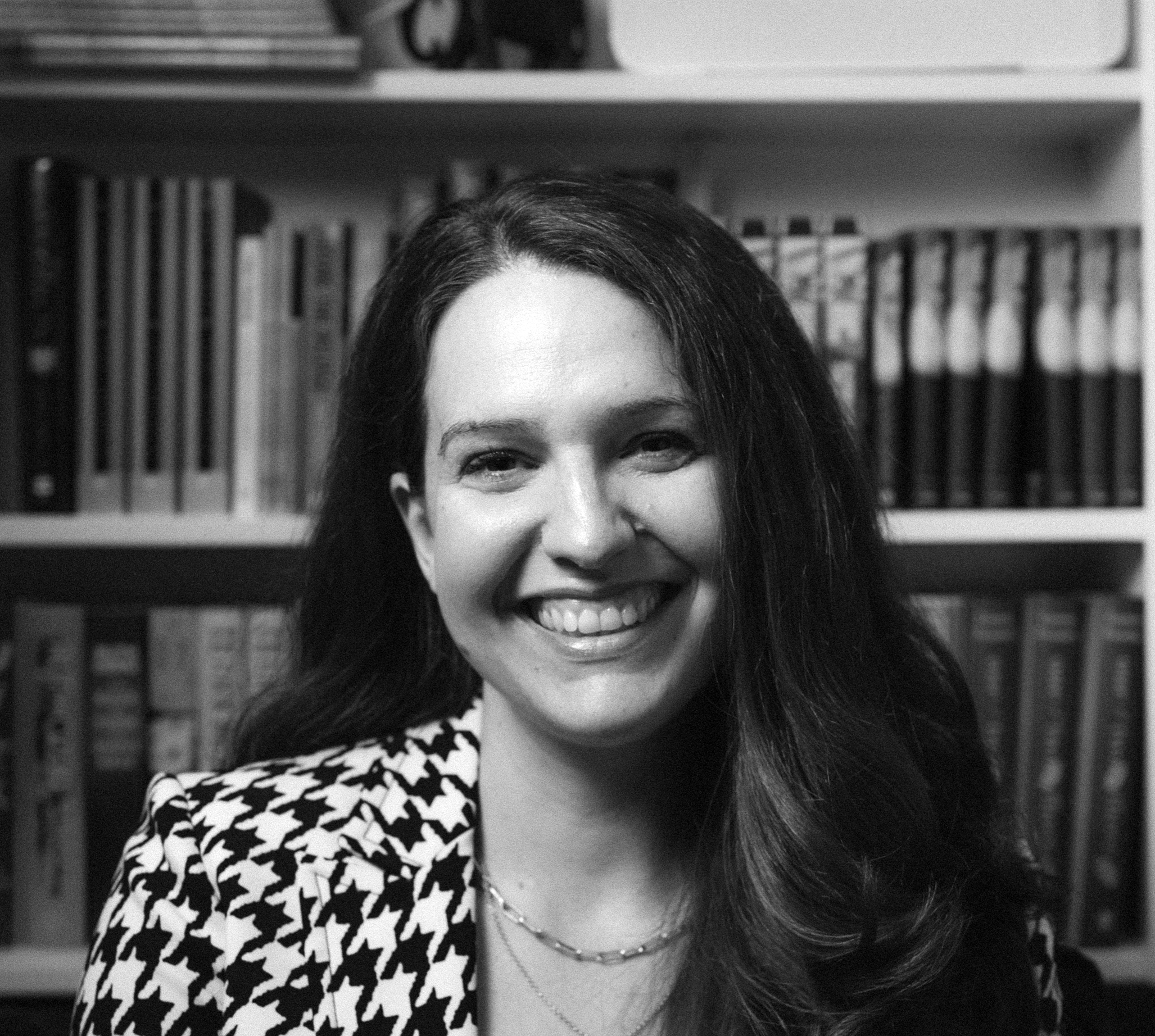 Black and white portrait of literary agent Lucy Carson