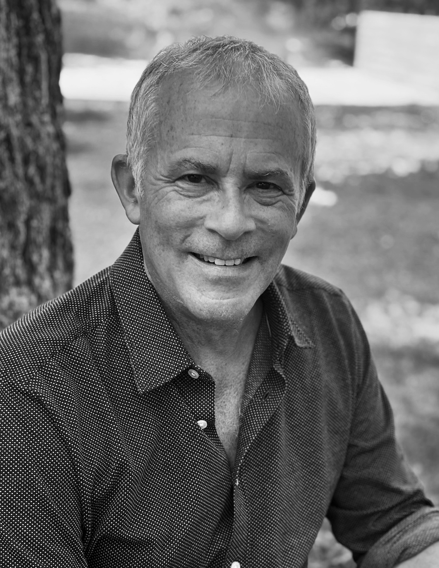 Black and white portrait of Tom Barbash