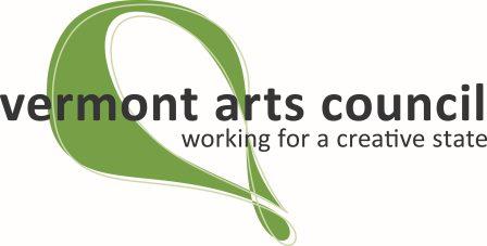 Logo for the Vermont Arts Council regarding their support for a short course on the poet Galway Kinnell, led by Major Jackson and presented by the Community of Writers and the Writers' Annex.