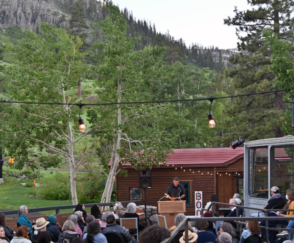 Poet Matthew Zapruder reads at the 2022 Benefit Poetry Reading in Olympic Valley