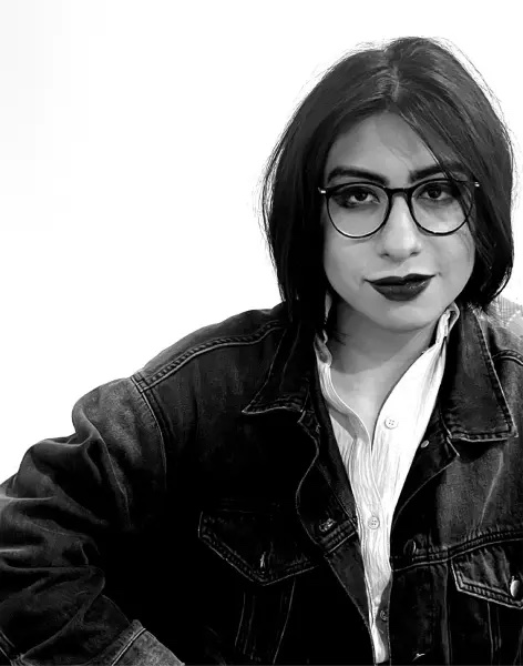 Black and white portrait of author AM Sosa