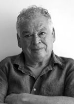 A black and white portrait of author Francisco Goldman